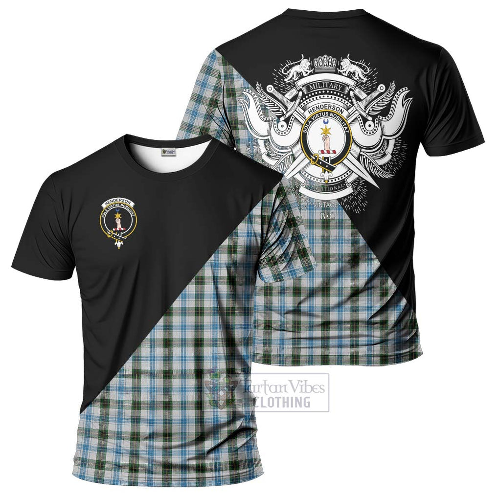 Henderson Dress Tartan T-Shirt with Family Crest and Military Logo Style Kid's Shirt - Tartanvibesclothing Shop