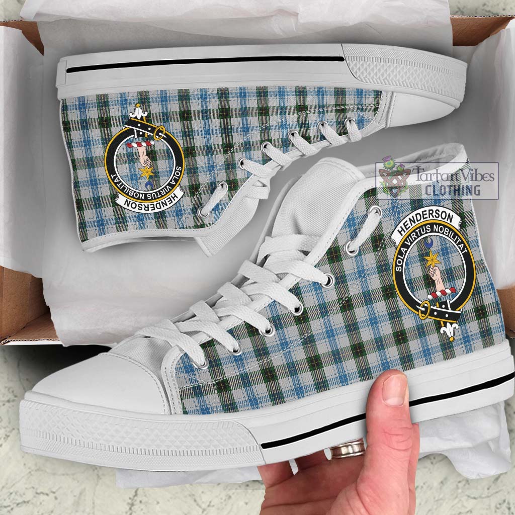 Tartan Vibes Clothing Henderson Dress Tartan High Top Shoes with Family Crest