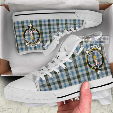 Henderson Dress Tartan High Top Shoes with Family Crest