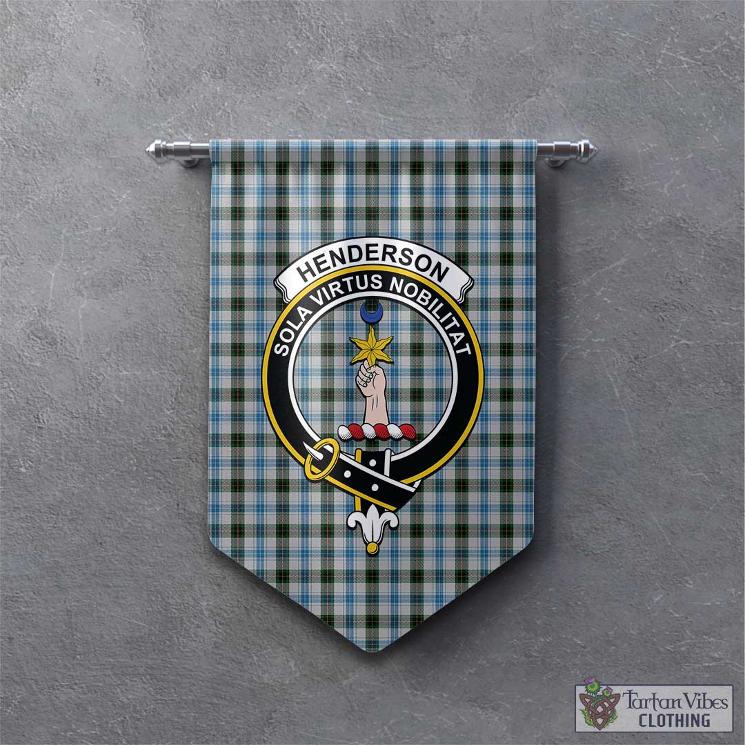 Tartan Vibes Clothing Henderson Dress Tartan Gonfalon, Tartan Banner with Family Crest