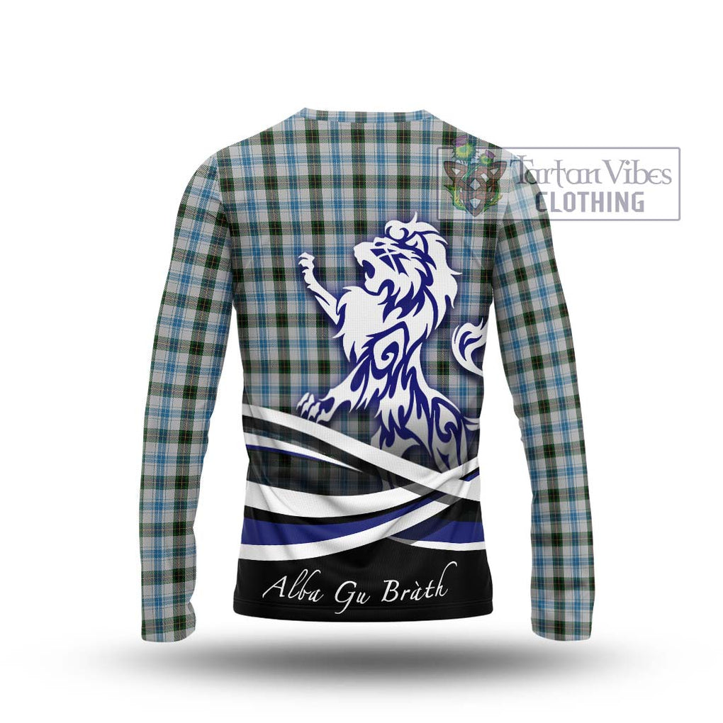 Henderson Dress Tartan Long Sleeve T-Shirt with Alba Gu Brath Regal Lion Emblem - Tartanvibesclothing Shop