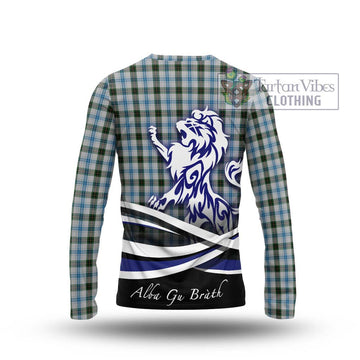 Henderson Dress Tartan Long Sleeve T-Shirt with Alba Gu Brath Regal Lion Emblem