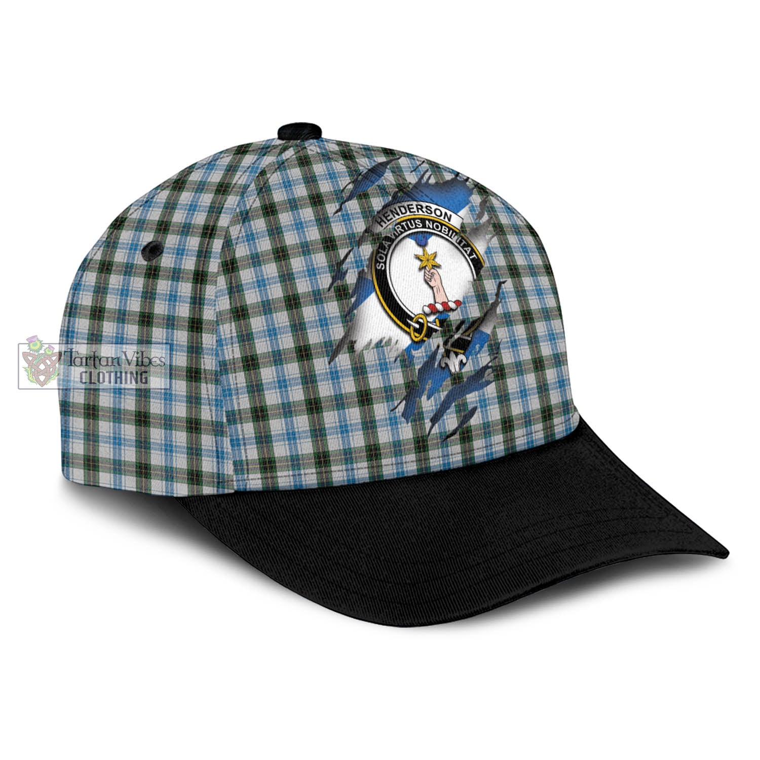 Tartan Vibes Clothing Henderson Dress Tartan Classic Cap with Family Crest In Me Style