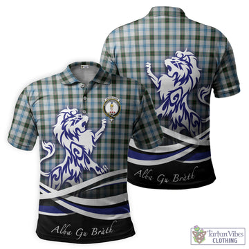 Henderson Dress Tartan Polo Shirt with Alba Gu Brath Regal Lion Emblem