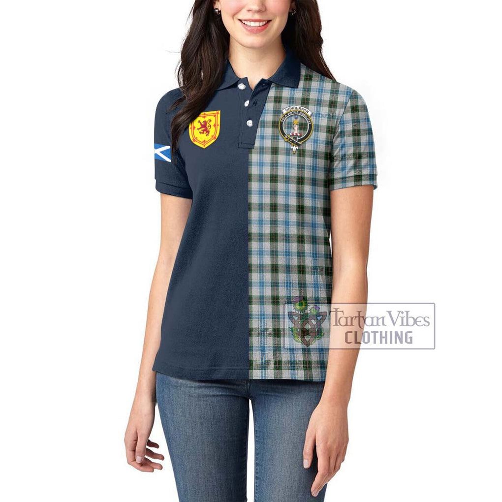 Tartan Vibes Clothing Henderson Dress Tartan Women's Polo Shirt with Scottish Lion Royal Arm Half Style