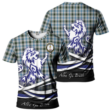 Henderson Dress Tartan T-Shirt with Alba Gu Brath Regal Lion Emblem