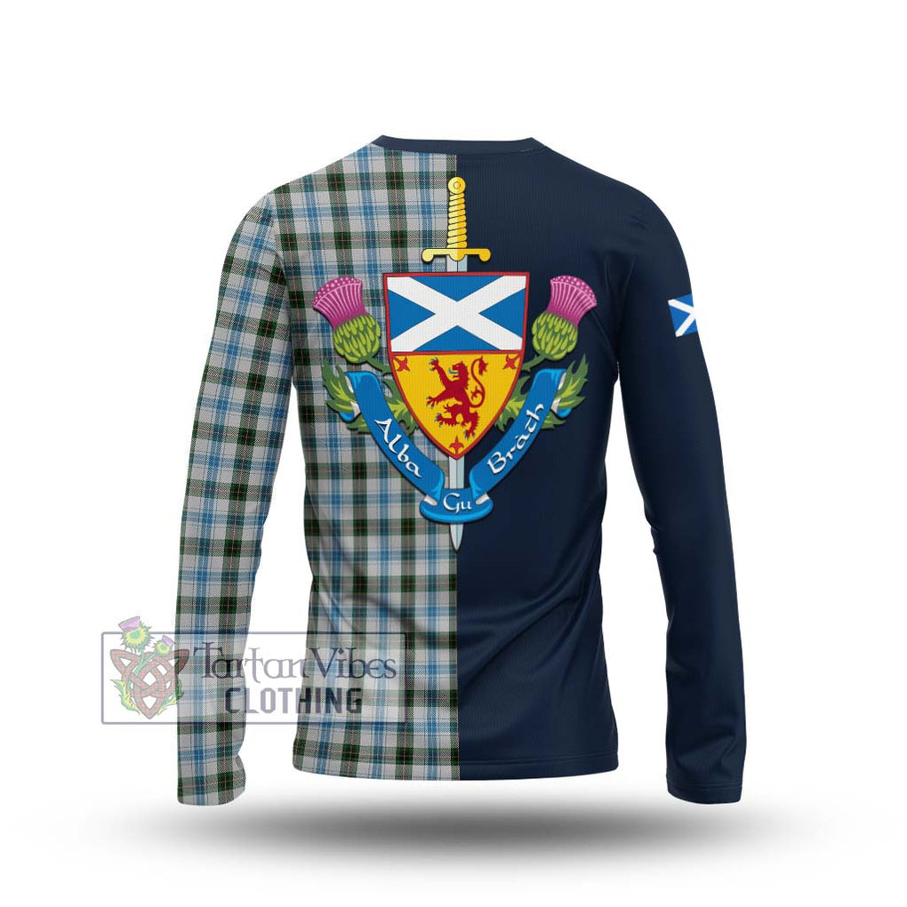 Tartan Vibes Clothing Henderson Dress Tartan Long Sleeve T-Shirt with Scottish Lion Royal Arm Half Style