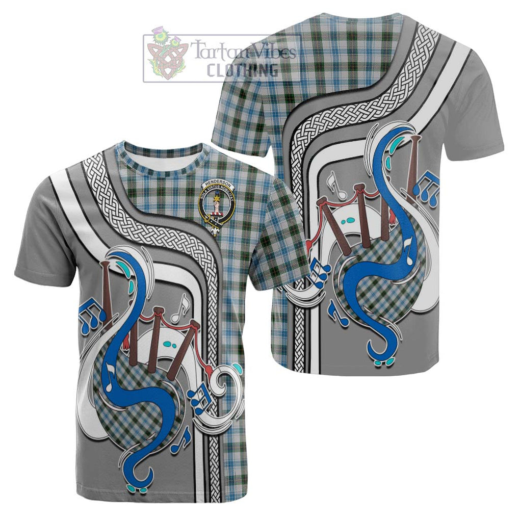 Tartan Vibes Clothing Henderson Dress Tartan Cotton T-shirt with Epic Bagpipe Style