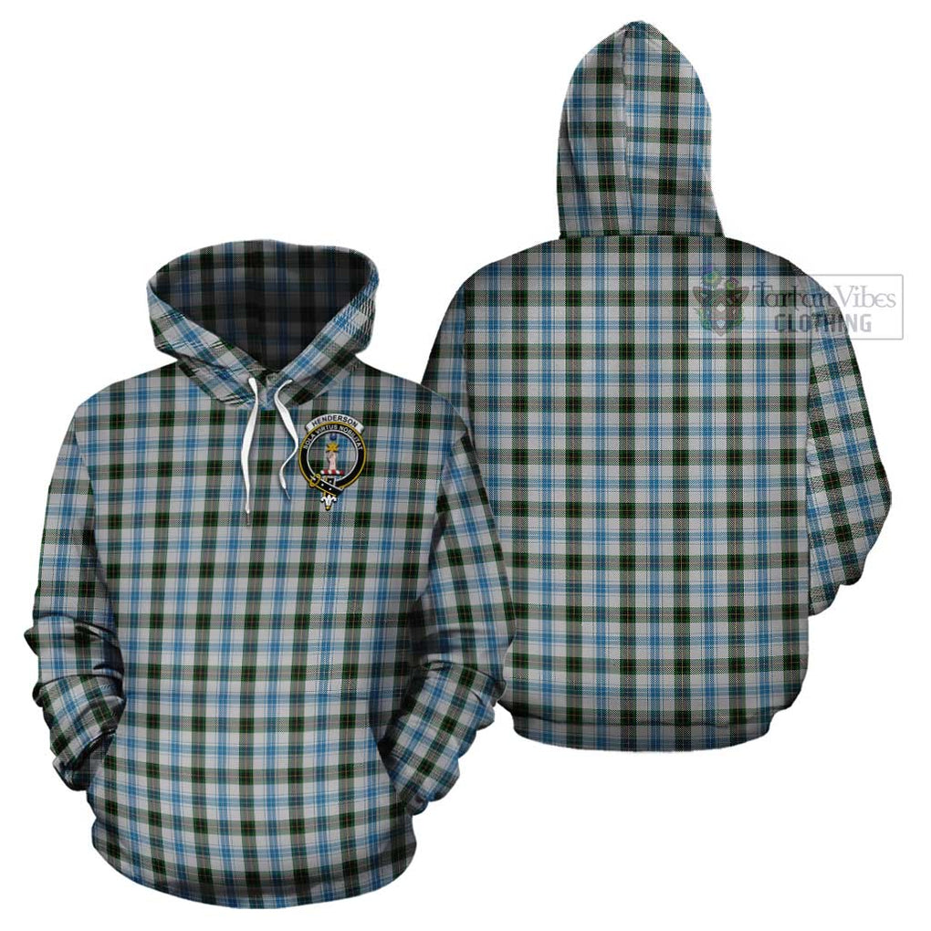 Henderson Dress Tartan Cotton Hoodie with Family Crest Pullover Hoodie - Tartan Vibes Clothing