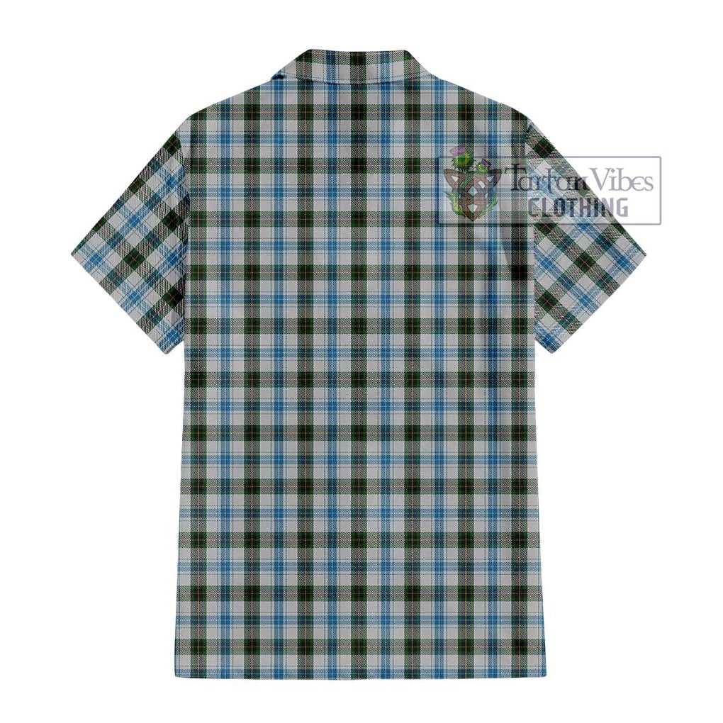 Henderson Dress Tartan Short Sleeve Button Shirt with Family Crest DNA In Me Style - Tartanvibesclothing Shop