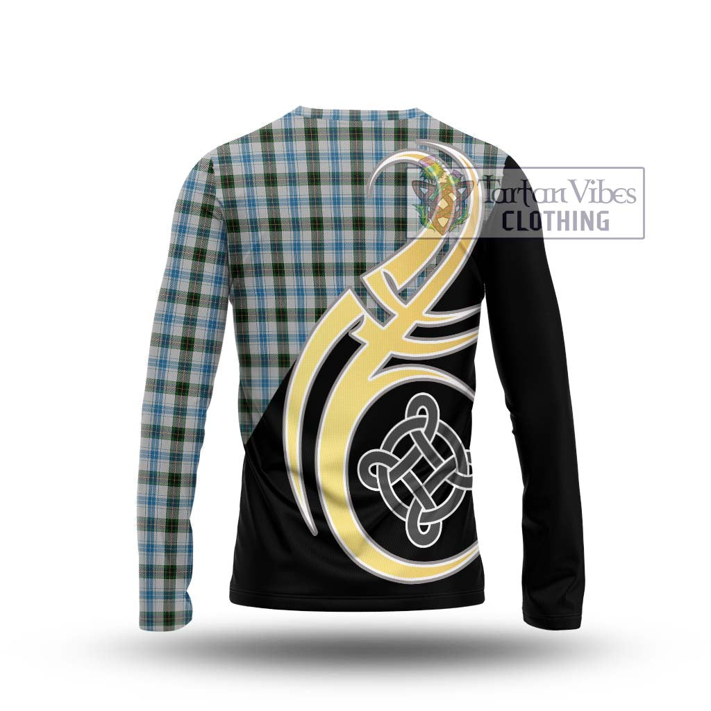 Henderson Dress Tartan Long Sleeve T-Shirt with Family Crest and Celtic Symbol Style - Tartan Vibes Clothing