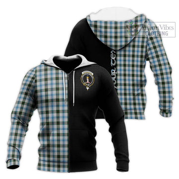 Henderson Dress Tartan Knitted Hoodie with Family Crest and Half Of Me Style