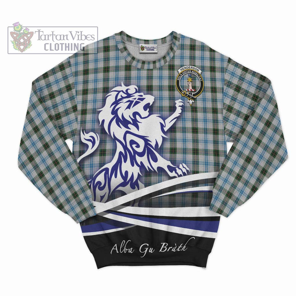 Henderson Dress Tartan Sweatshirt with Alba Gu Brath Regal Lion Emblem - Tartanvibesclothing Shop