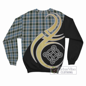 Henderson Dress Tartan Sweatshirt with Family Crest and Celtic Symbol Style