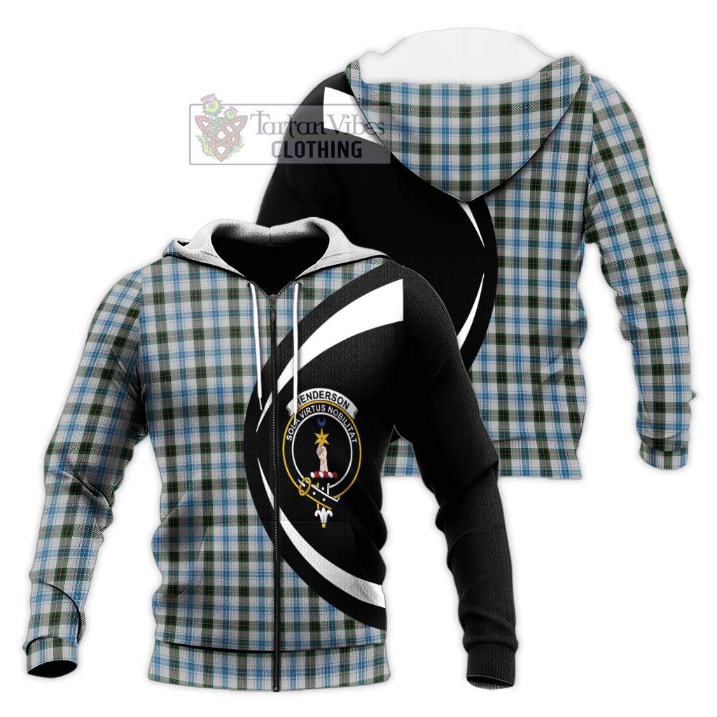 Henderson Dress Tartan Knitted Hoodie with Family Crest Circle Style Unisex Knitted Zip Hoodie - Tartan Vibes Clothing