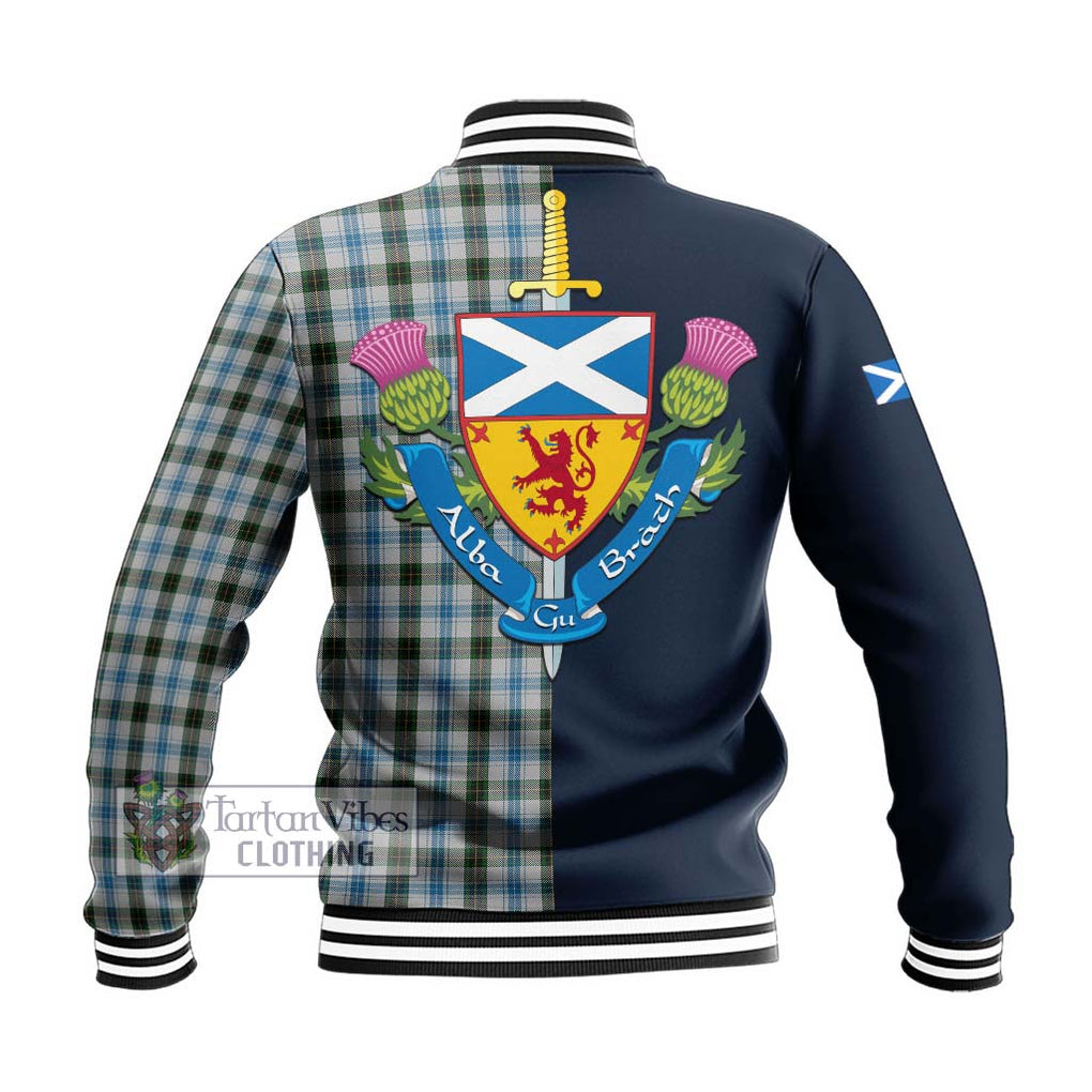 Tartan Vibes Clothing Henderson Dress Tartan Baseball Jacket with Scottish Lion Royal Arm Half Style