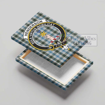 Henderson Dress Tartan Canvas Print Wall Art with Family Crest