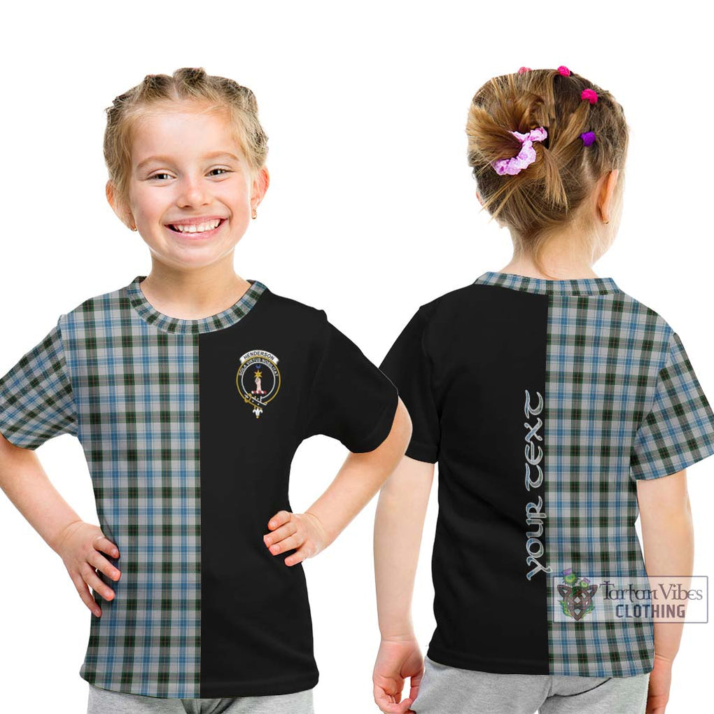 Henderson Dress Tartan Kid T-Shirt with Family Crest and Half Of Me Style - Tartanvibesclothing Shop