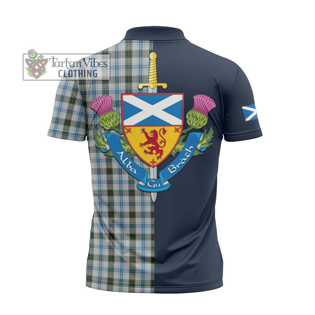 Tartan Vibes Clothing Henderson Dress Tartan Zipper Polo Shirt with Scottish Lion Royal Arm Half Style