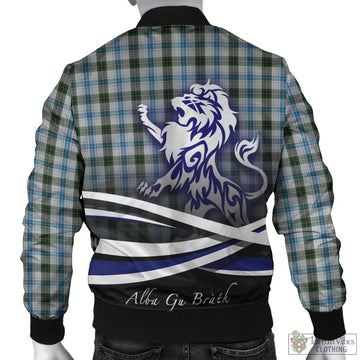 Henderson Dress Tartan Bomber Jacket with Alba Gu Brath Regal Lion Emblem