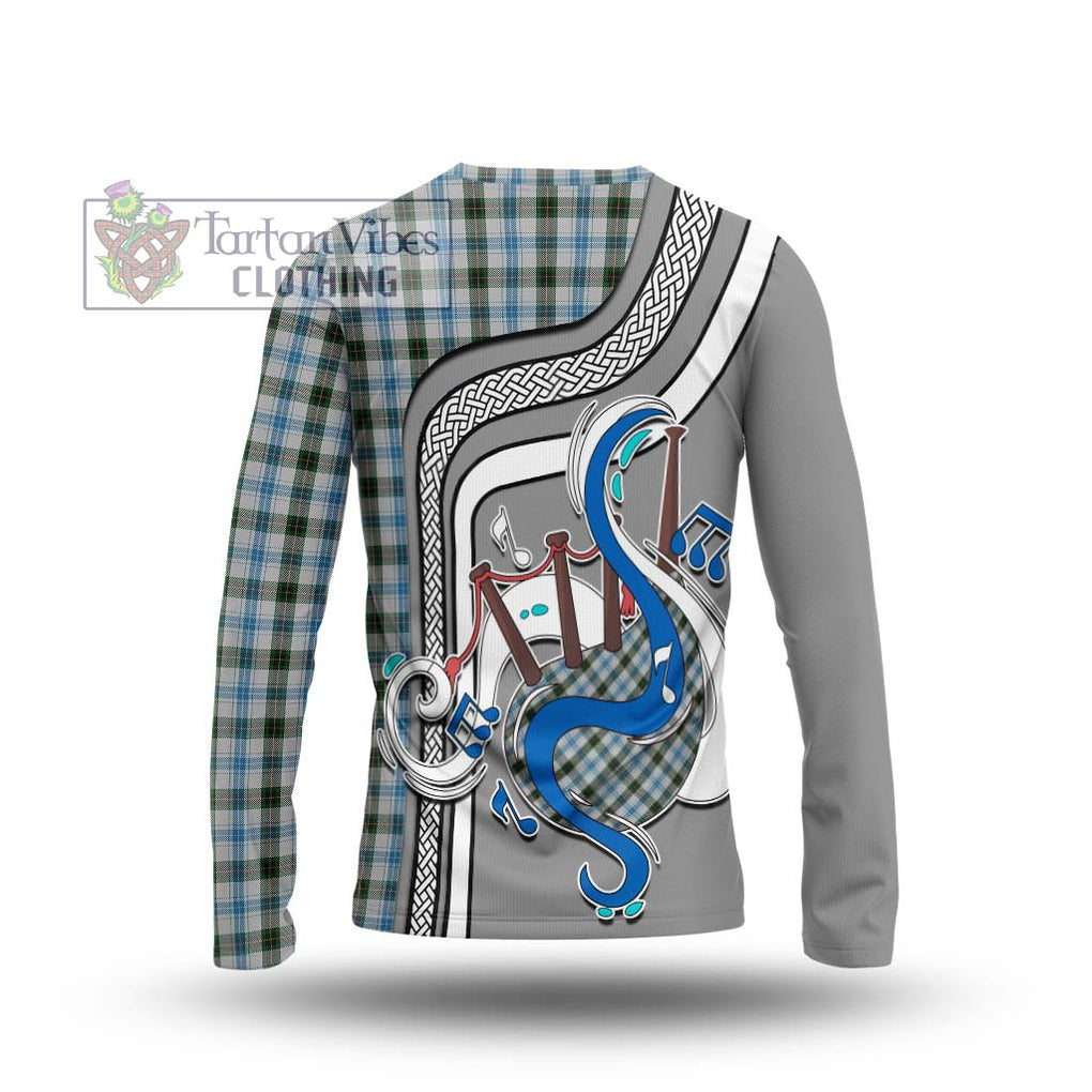 Tartan Vibes Clothing Henderson Dress Tartan Long Sleeve T-Shirt with Epic Bagpipe Style