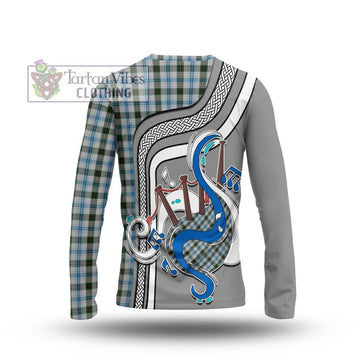 Henderson Dress Tartan Long Sleeve T-Shirt with Epic Bagpipe Style