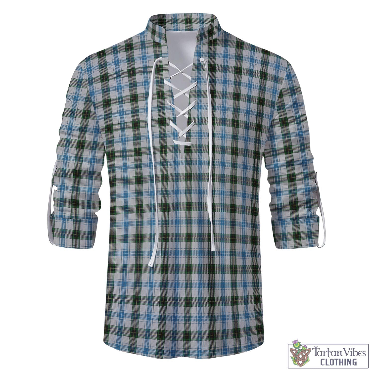 Tartan Vibes Clothing Henderson Dress Tartan Men's Scottish Traditional Jacobite Ghillie Kilt Shirt