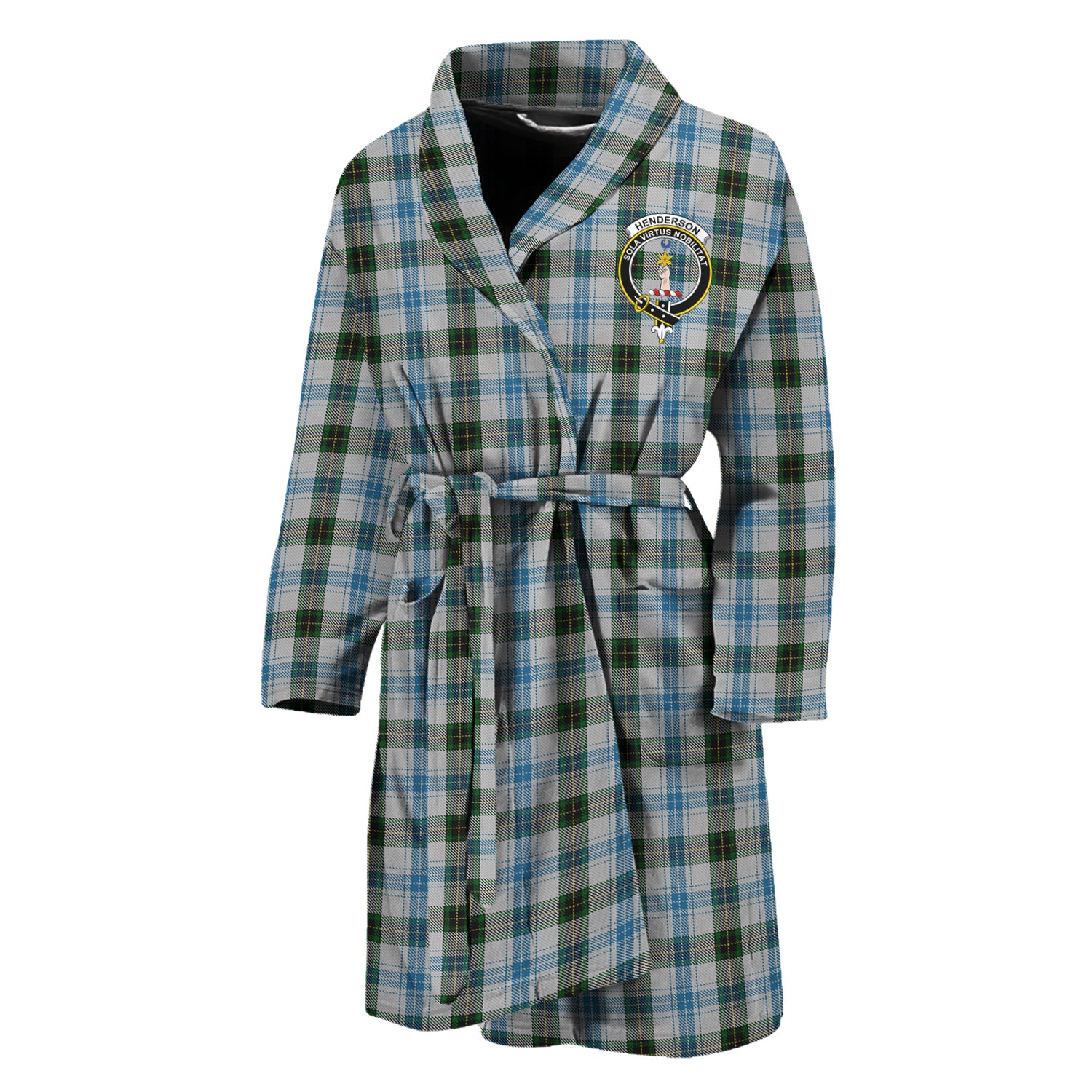 Henderson Dress Tartan Bathrobe with Family Crest Unisex M - Tartan Vibes Clothing