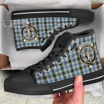 Henderson Dress Tartan High Top Shoes with Family Crest