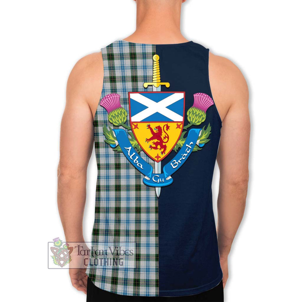 Tartan Vibes Clothing Henderson Dress Tartan Men's Tank Top with Scottish Lion Royal Arm Half Style