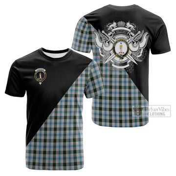 Henderson Dress Tartan Cotton T-shirt with Family Crest and Military Logo Style