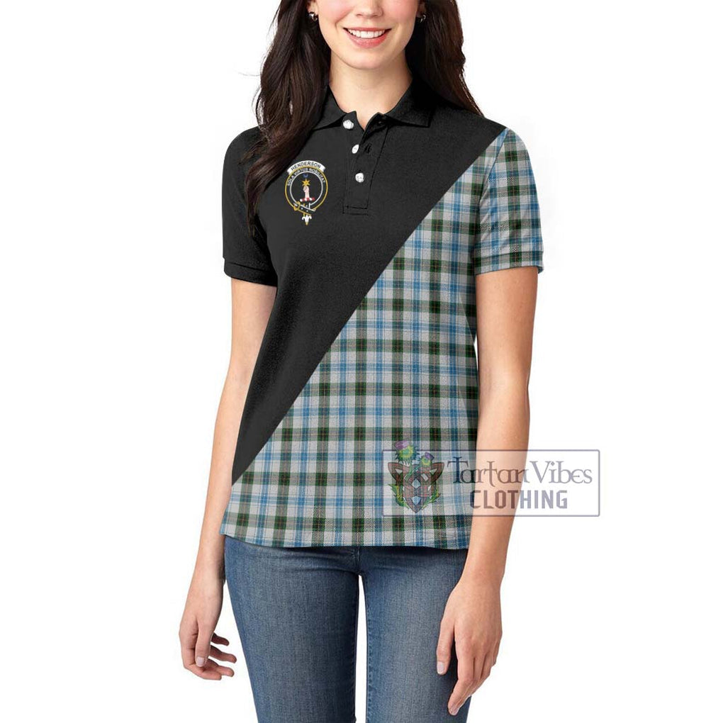 Henderson Dress Tartan Women's Polo Shirt with Family Crest and Military Logo Style - Tartanvibesclothing Shop