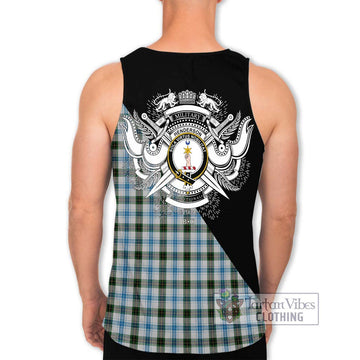 Henderson Dress Tartan Men's Tank Top with Family Crest and Military Logo Style