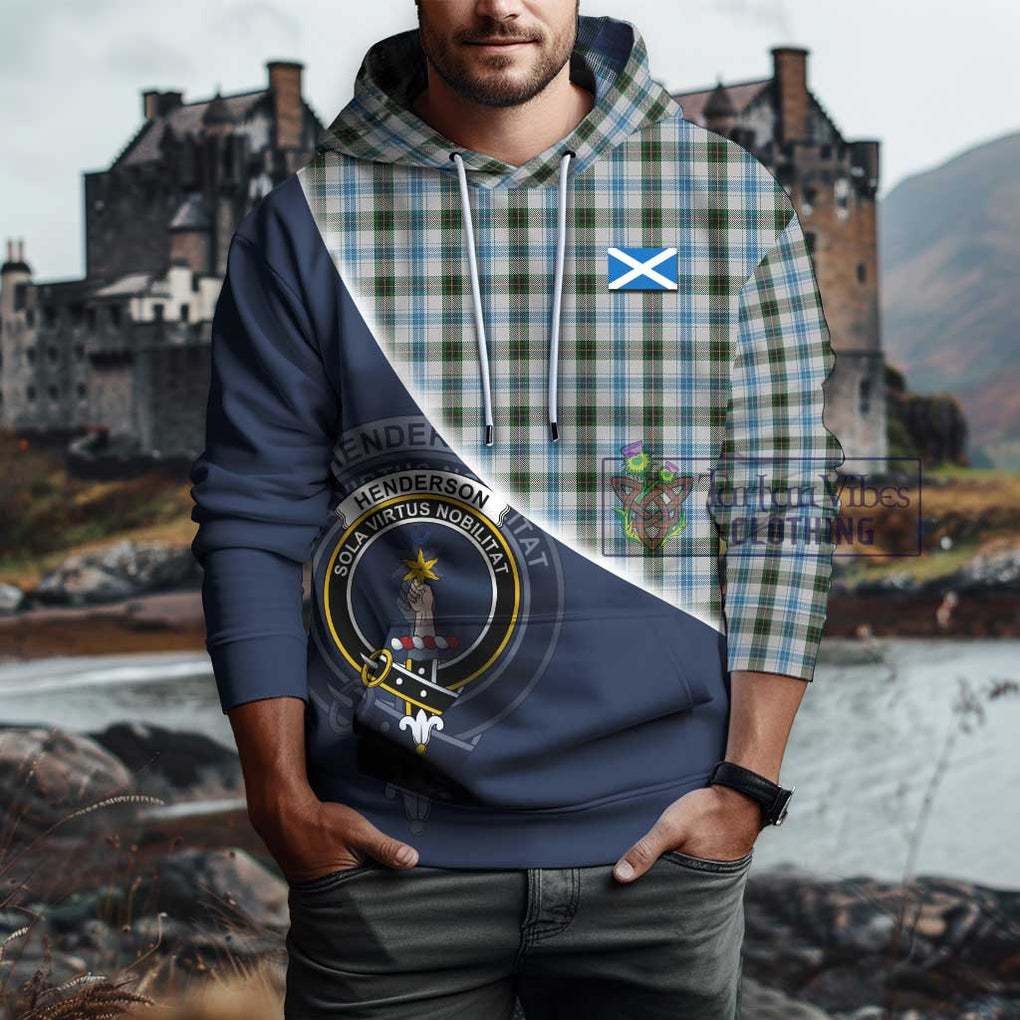 Henderson Dress Tartan Hoodie with Personalised National Flag and Family Crest Half Style - Tartanvibesclothing Shop