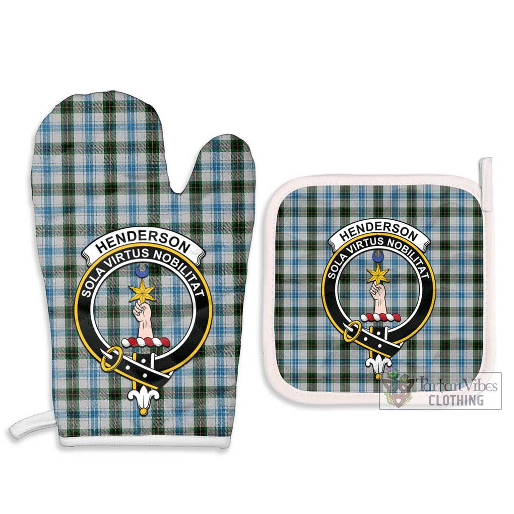 Henderson Dress Tartan Combo Oven Mitt & Pot-Holder with Family Crest Combo 1 Oven Mitt & 2 Pot-Holder White - Tartan Vibes Clothing