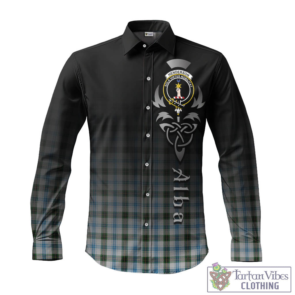 Tartan Vibes Clothing Henderson Dress Tartan Long Sleeve Button Up Featuring Alba Gu Brath Family Crest Celtic Inspired