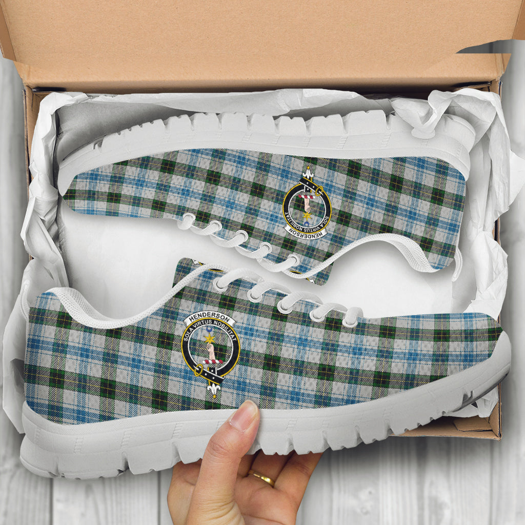 Henderson Dress Tartan Sneakers with Family Crest - Tartan Vibes Clothing