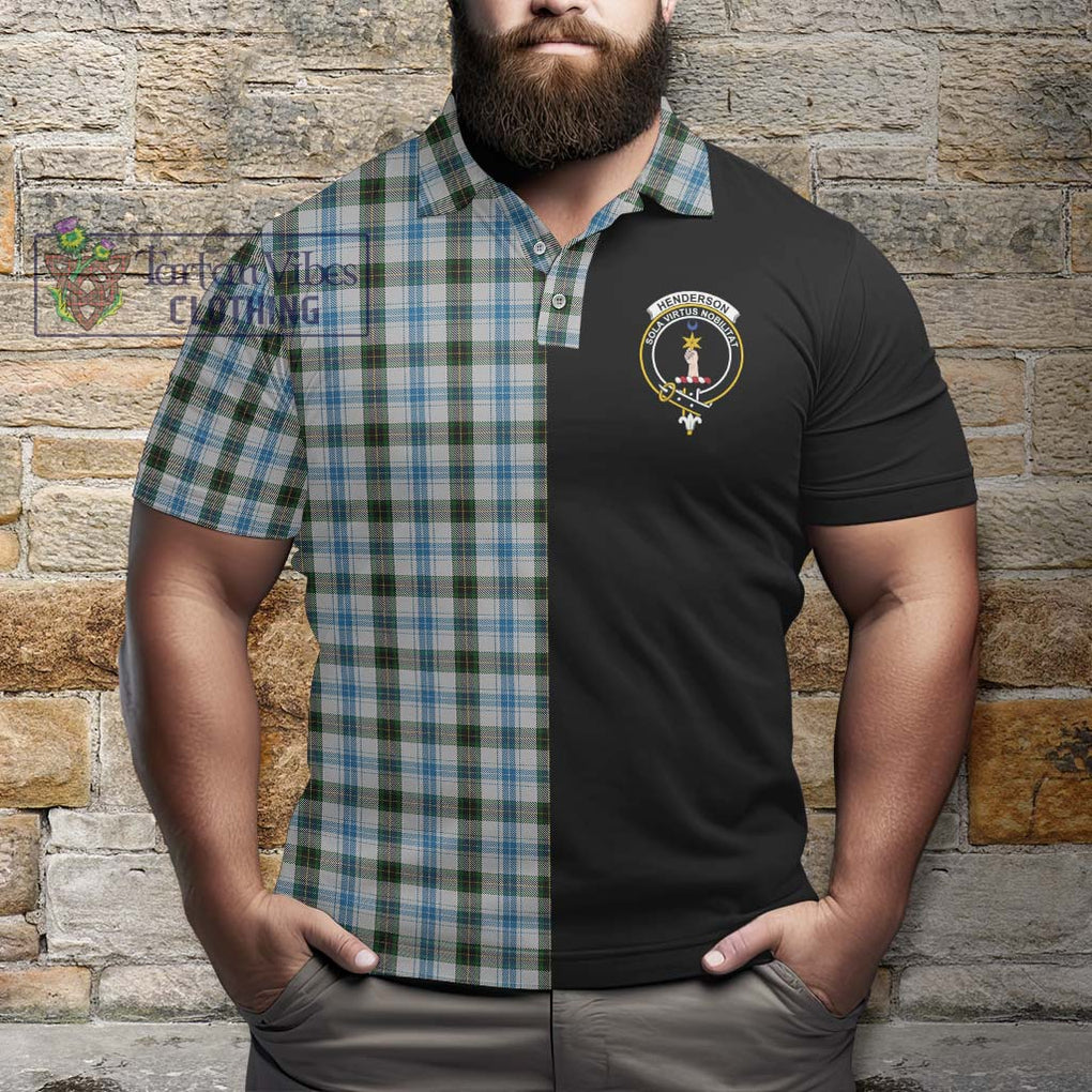 Henderson Dress Tartan Polo Shirt with Family Crest and Half Of Me Style - Tartanvibesclothing Shop