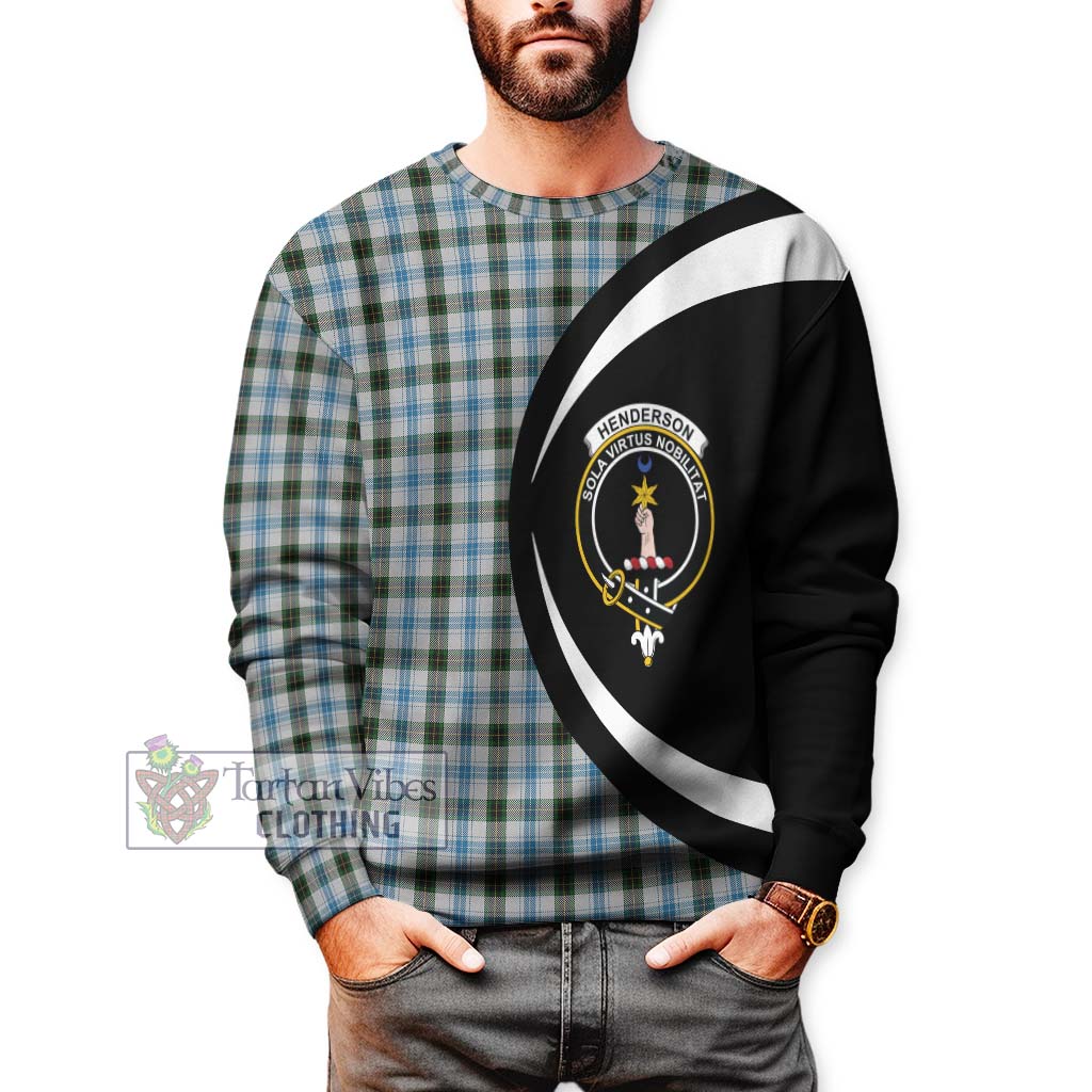 Henderson Dress Tartan Sweatshirt with Family Crest Circle Style - Tartan Vibes Clothing