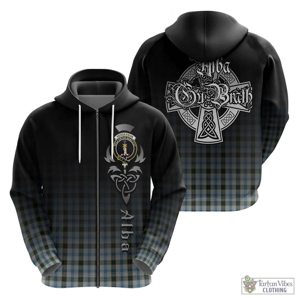 Tartan Vibes Clothing Henderson Dress Tartan Hoodie Featuring Alba Gu Brath Family Crest Celtic Inspired