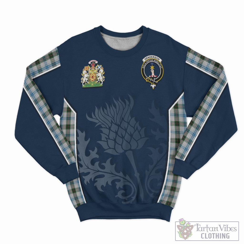 Tartan Vibes Clothing Henderson Dress Tartan Sweatshirt with Family Crest and Scottish Thistle Vibes Sport Style