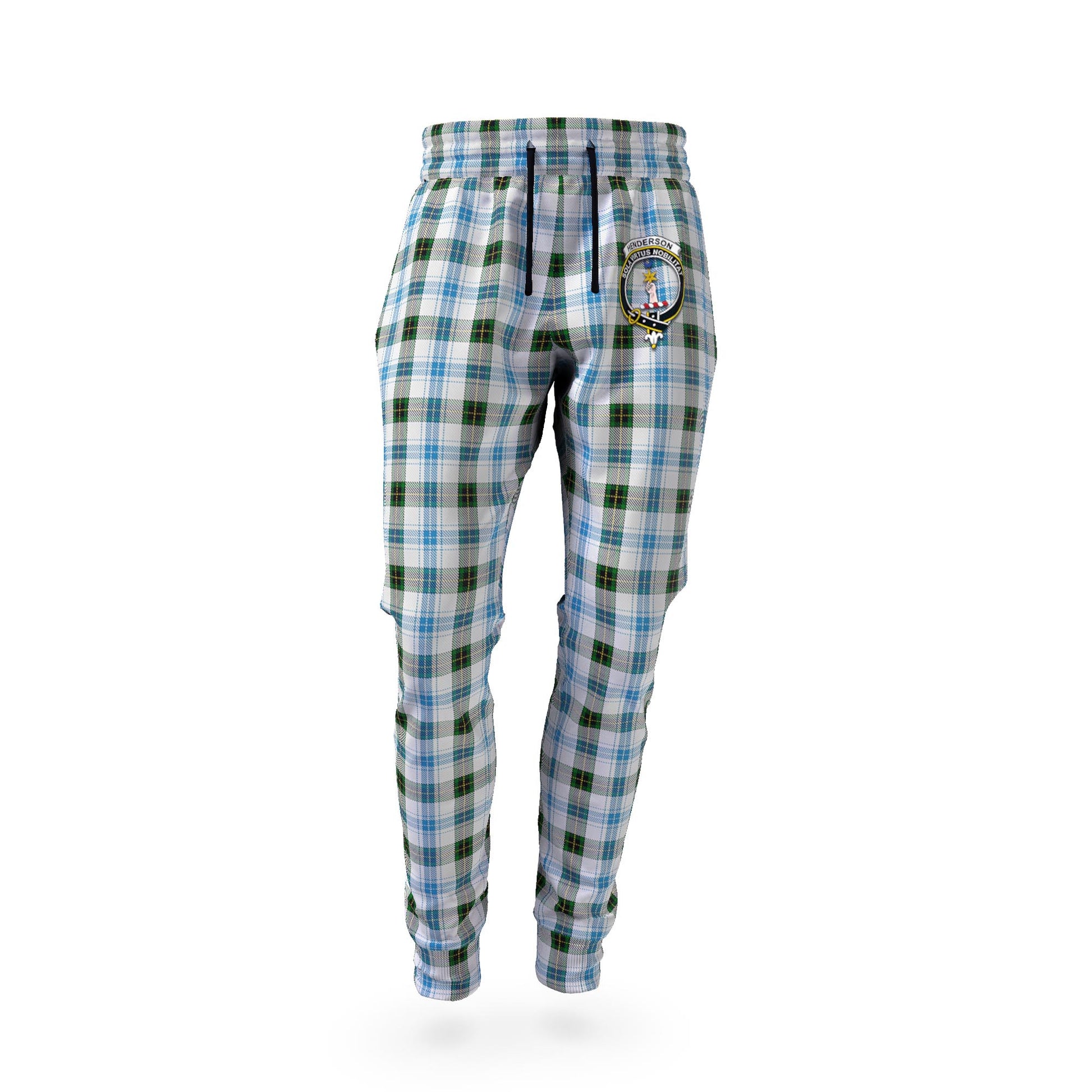 Henderson Dress Tartan Joggers Pants with Family Crest - Tartan Vibes Clothing