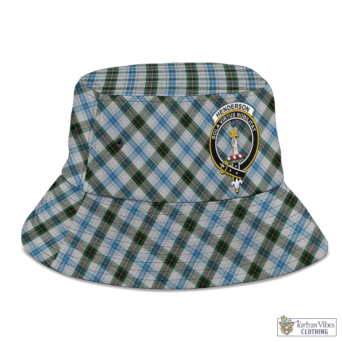 Tartan Vibes Clothing Henderson Dress Tartan Bucket Hat with Family Crest