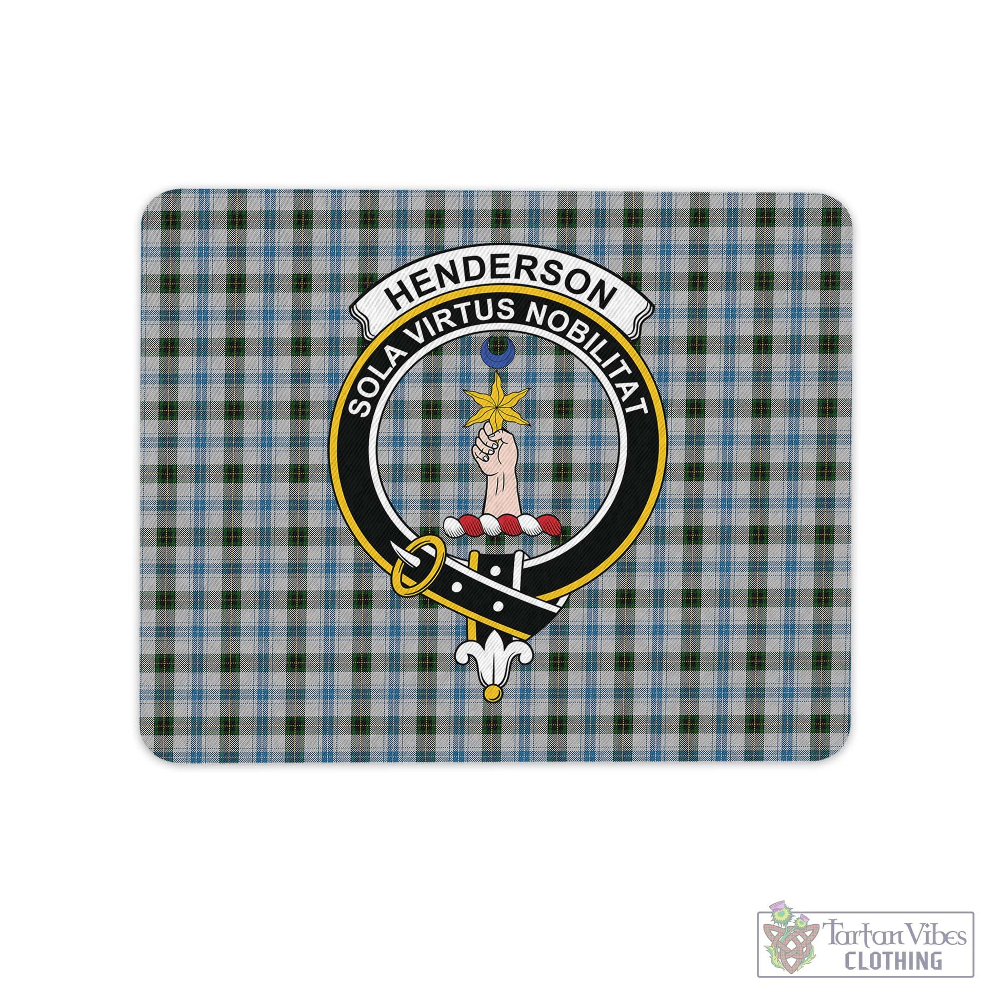 Tartan Vibes Clothing Henderson Dress Tartan Mouse Pad with Family Crest