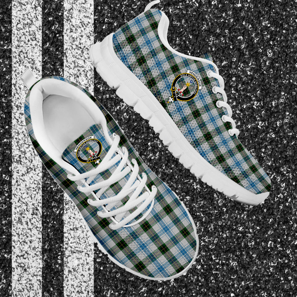 Henderson Dress Tartan Sneakers with Family Crest - Tartan Vibes Clothing