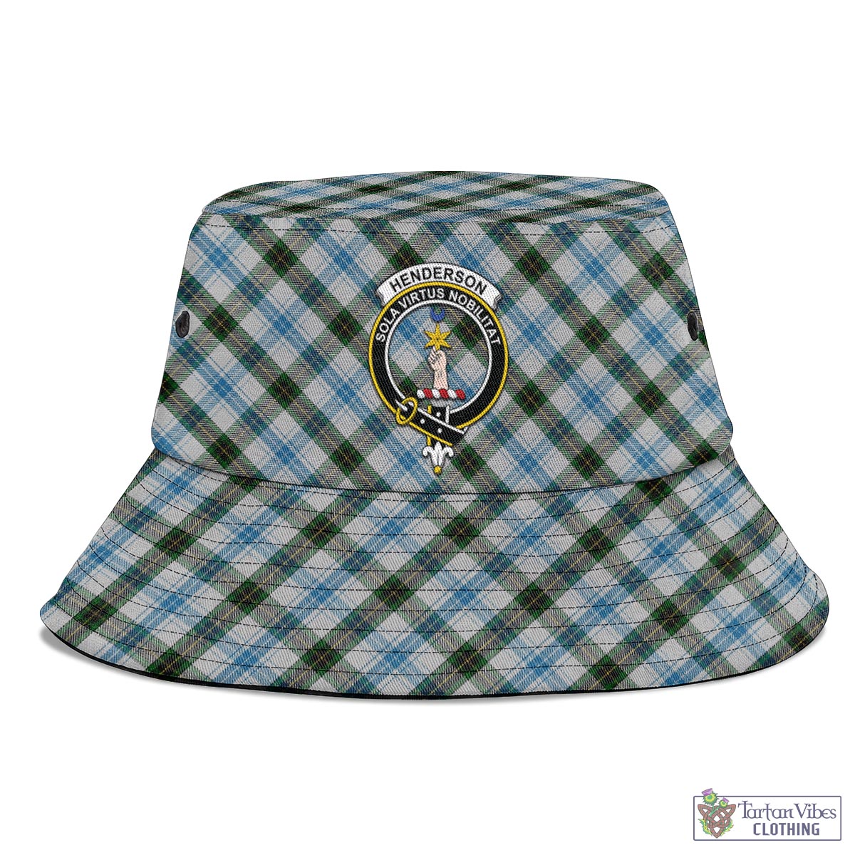 Tartan Vibes Clothing Henderson Dress Tartan Bucket Hat with Family Crest