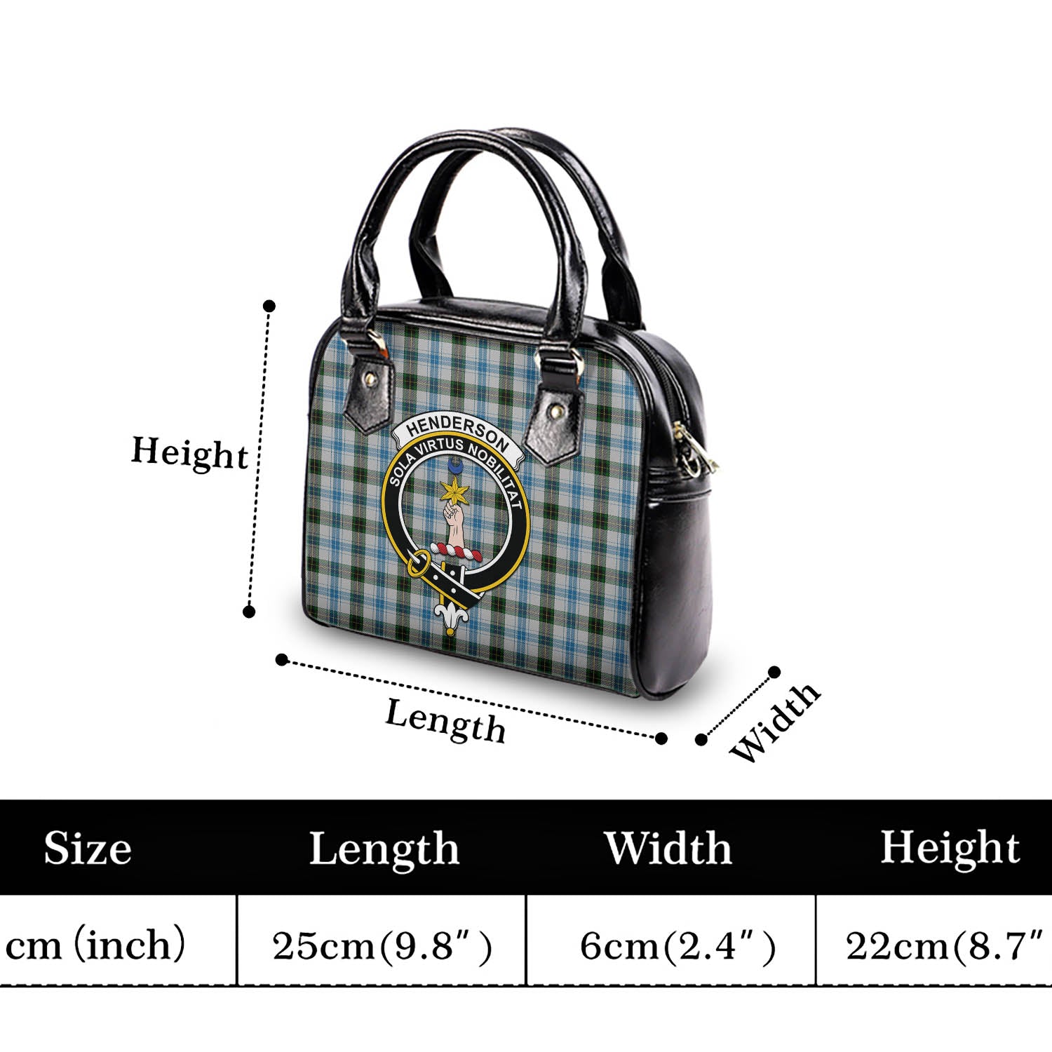 Henderson Dress Tartan Shoulder Handbags with Family Crest - Tartanvibesclothing