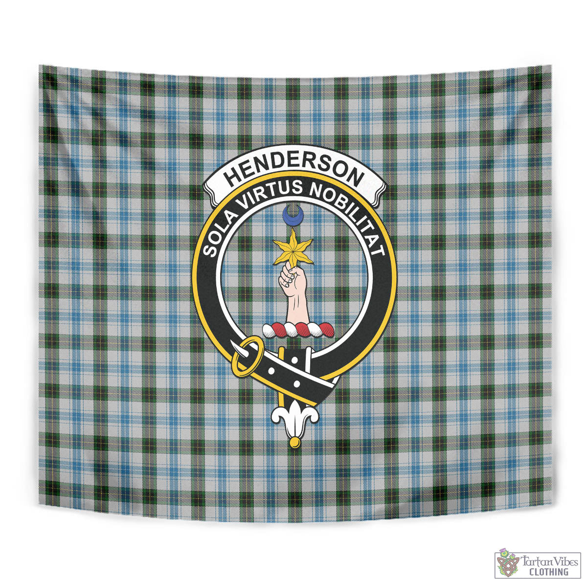 Tartan Vibes Clothing Henderson Dress Tartan Tapestry Wall Hanging and Home Decor for Room with Family Crest