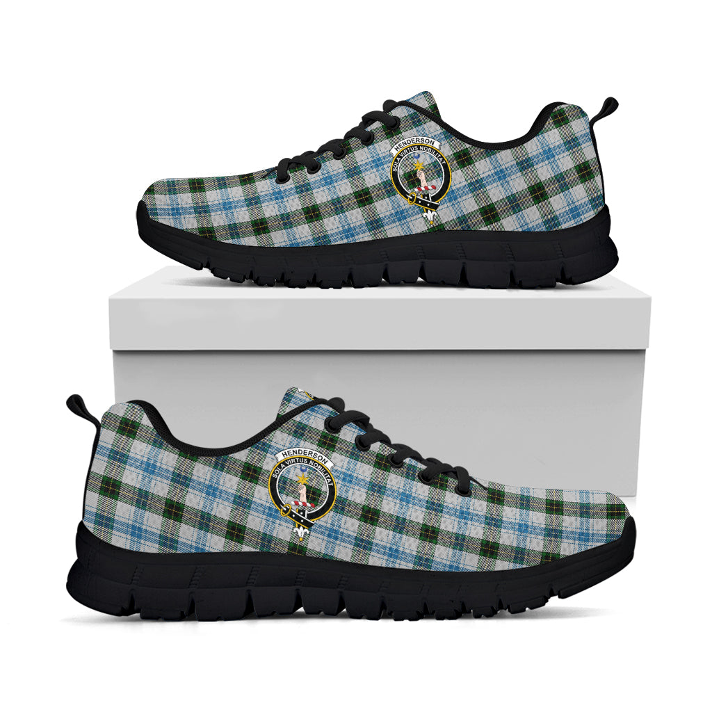 Henderson Dress Tartan Sneakers with Family Crest - Tartan Vibes Clothing