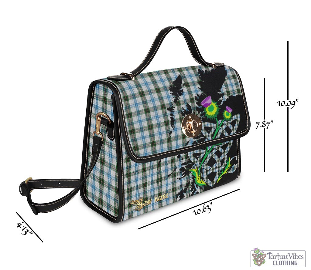 Tartan Vibes Clothing Henderson Dress Tartan Waterproof Canvas Bag with Scotland Map and Thistle Celtic Accents